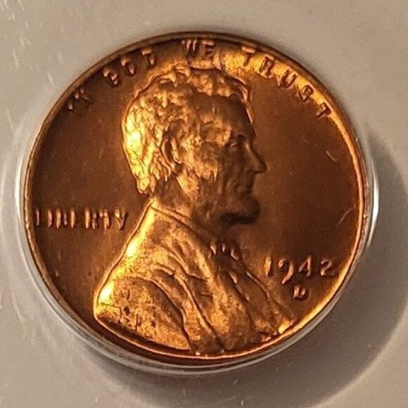 1942 D Lincoln Wheat Cent MS65 RED ANACS - Picture 3 of 4